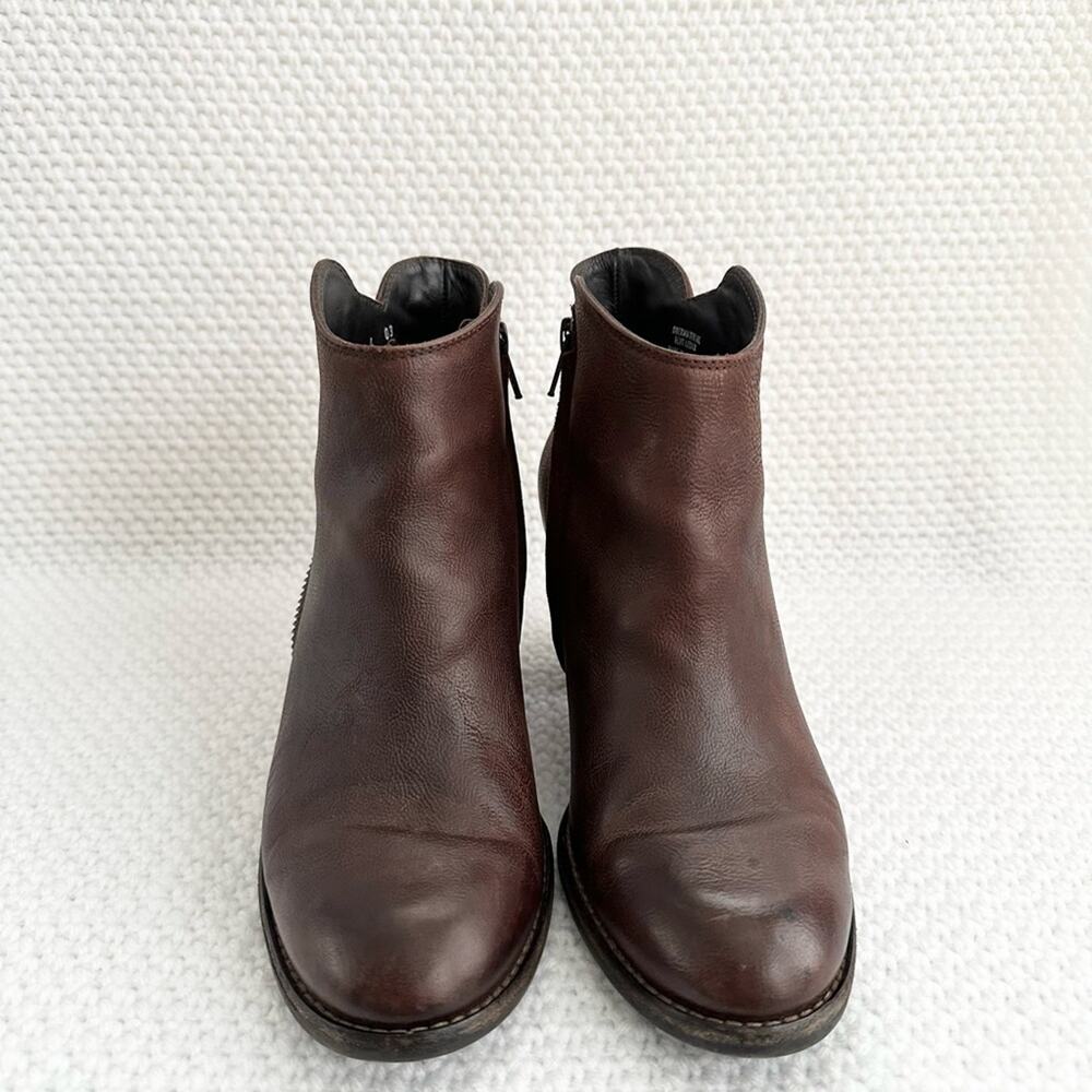 Paul Green Brown Leather Aubrey Double Zip Heeled Ankle Boots 4 UK 6 US - Picture 4 of 11